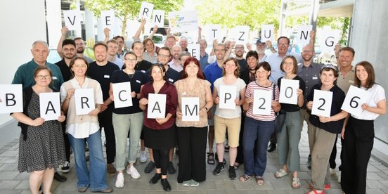 Teilnehmer*innen und Organisator*innen beim Bar Camp des Energieberaternetz Nordbayern