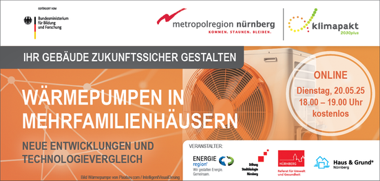 Banner Online-Vortrag: «Wärmepumpen in Mehrfamilienhäusern – neue Entwicklungen und Technologievergleich»