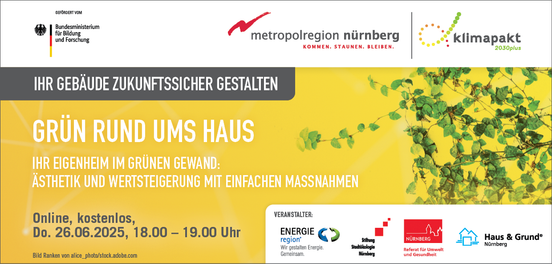 Banner Online-Vortrag: «Grün rund ums Haus« Ihr Eigenheim im grünen Gewand – Ästhetik und Wertsteigerung mit einfachen Maßnahmen»