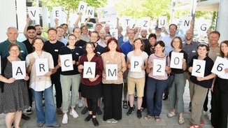 Teilnehmer*innen und Organisatoren beim Bar Camp des Energieberaternetz Nordbayern