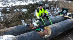 Testbetrieb für das Verfahren PipeOpsy™ in einem Modellversuch mit Fernwärmeleitungen in der Schweiz im Jahr 2023