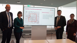 Pressekonferenz mit Nürnbergs Oberbürgermeister Marcus König, Nürnbergs Umwelt- und Gesundheitsreferentin Britta Walthelm sowie Magdalena Weigel (Vorstand Personal und IT der N-ERGIE) und Maik Render (Vorstand Markt und Technik der N-ERGIE) zum Erdwärmepotenzial im Stadtgebiet