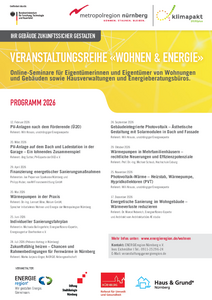 PDF mit einer kompakten Übersicht zur Veranstaltungsreihe «Wohnen & Energie» der ENERGIEregion Nürnberg e.V. für das Jahr 2026